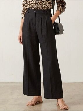 Madewell The Petite Harlow Wide-Leg Pant in Deep Indigo Navy